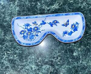 Kelvin Chen No. 2055 Enamel on Copper Butterfly and Floral Eyeglass Holder Tray